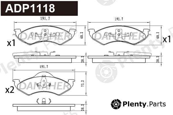 Danaher ADP1118 — Brake Pad Set, disc brake