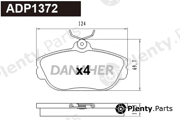 Danaher ADP1372 — Brake Pad Set, disc brake