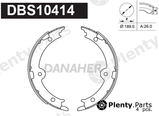 Danaher DBS10414 — Brake Shoe Set, parking brake