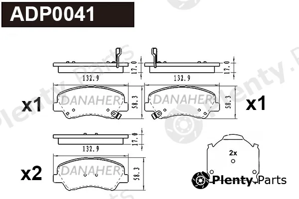 Danaher ADP0041 — Brake Pad Set, disc brake