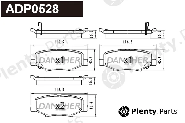 Danaher ADP0528 — Brake Pad Set, disc brake