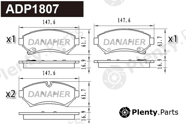 Danaher ADP1807 — Brake Pad Set, disc brake