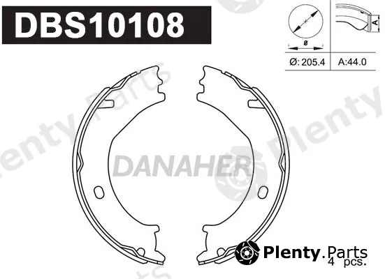 Danaher DBS10108 — Brake Shoe Set, parking brake