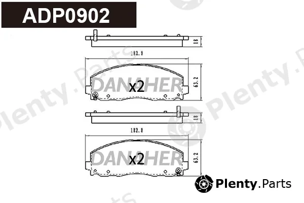 Danaher ADP0902 — Brake Pad Set, disc brake
