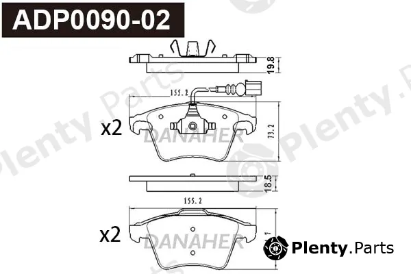 Danaher ADP0090-02 — Brake Pad Set, disc brake