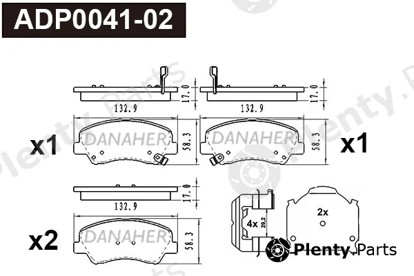 Danaher ADP0041-02 — Brake Pad Set, disc brake