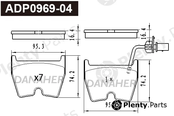 Danaher ADP0969-04 — Brake Pad Set, disc brake