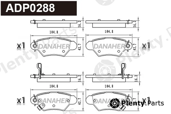 Danaher ADP0288 — Brake Pad Set, disc brake