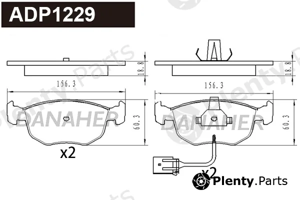 Danaher ADP1229 — Brake Pad Set, disc brake