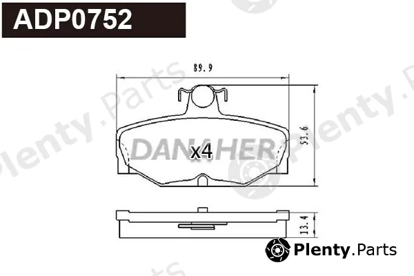 Danaher ADP0752 — Brake Pad Set, disc brake