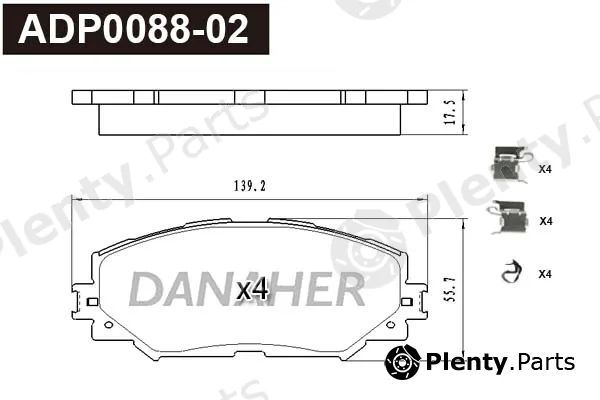 Danaher ADP0088-02 — Brake Pad Set, disc brake