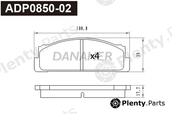 Danaher ADP0850-02 — Brake Pad Set, disc brake