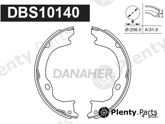 Danaher DBS10140 — Brake Shoe Set, parking brake
