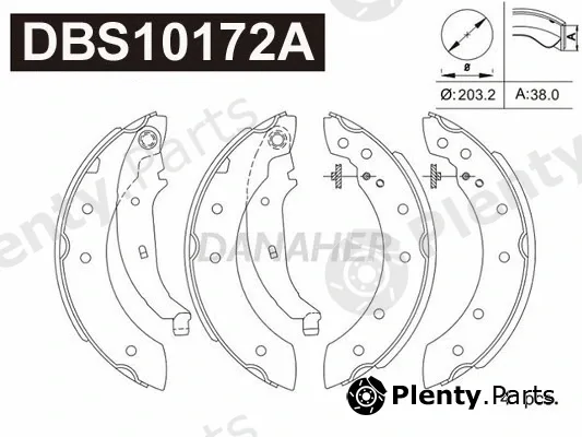Danaher DBS10172A — Brake Shoe Set