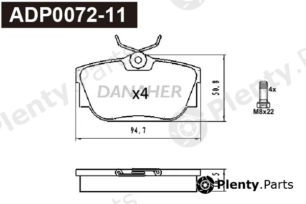Danaher ADP0072-11 — Brake Pad Set, disc brake