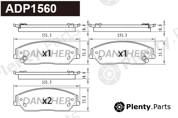 Danaher ADP1560 — Brake Pad Set, disc brake