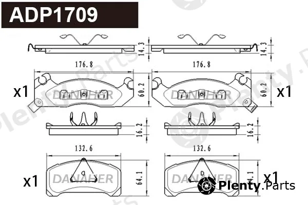 Danaher ADP1709 — Brake Pad Set, disc brake