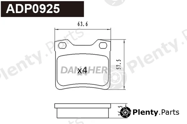 Danaher ADP0925 — Brake Pad Set, disc brake