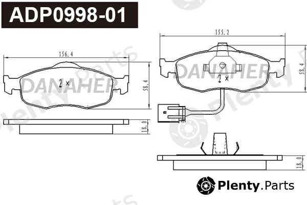 Danaher ADP0998-01 — Brake Pad Set, disc brake
