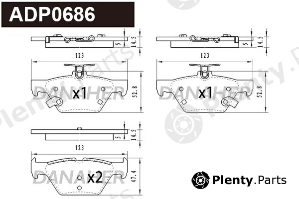 Danaher ADP0686 — Brake Pad Set, disc brake