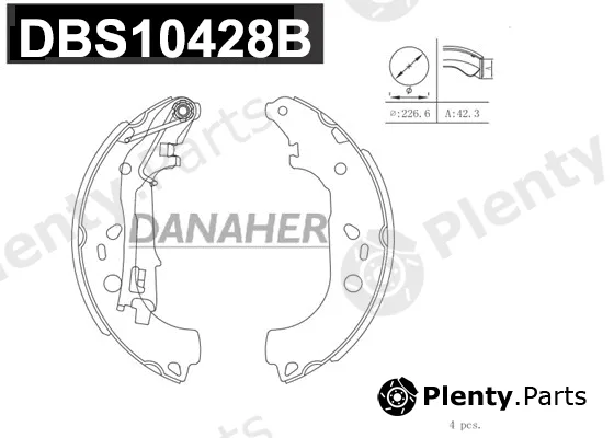 Danaher DBS10428B — Brake Shoe Set