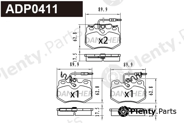 Danaher ADP0411 — Brake Pad Set, disc brake