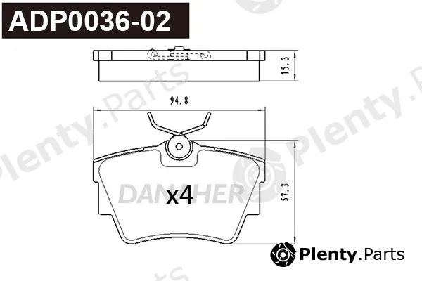Danaher ADP0036-02 — Brake Pad Set, disc brake
