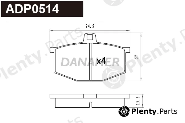 Danaher ADP0514 — Brake Pad Set, disc brake