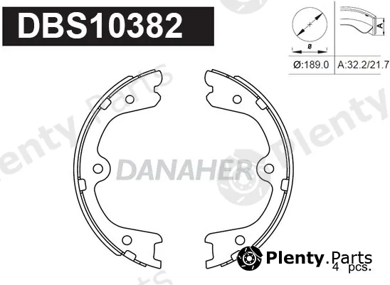Danaher DBS10382 — Brake Shoe Set, parking brake