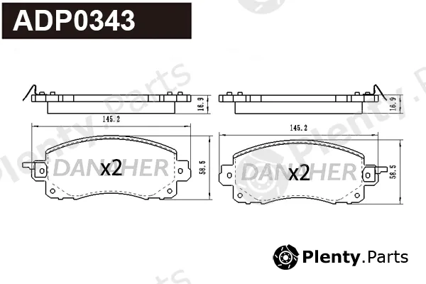 Danaher ADP0343 — Brake Pad Set, disc brake