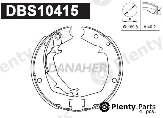 Danaher DBS10415 — Brake Shoe Set, parking brake
