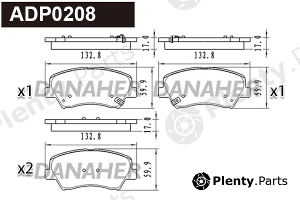 Danaher ADP0208 — Brake Pad Set, disc brake