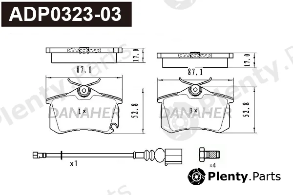 Danaher ADP0323-03 — Brake Pad Set, disc brake