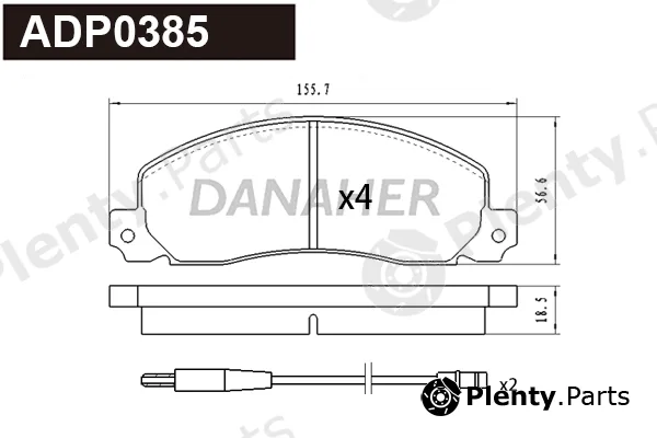Danaher ADP0385 — Brake Pad Set, disc brake