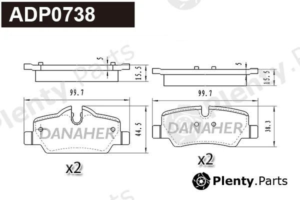 Danaher ADP0738 — Brake Pad Set, disc brake