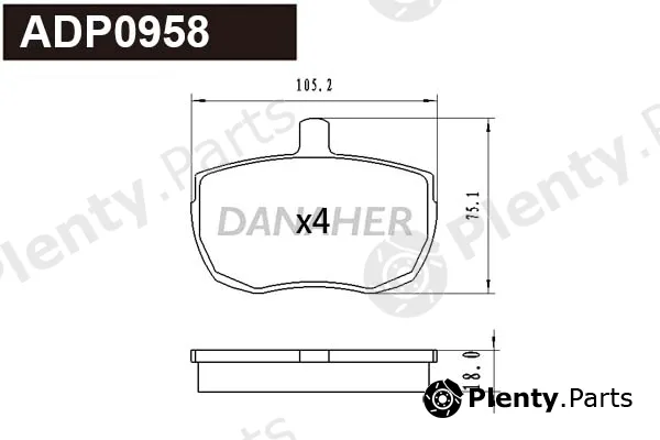 Danaher ADP0958 — Brake Pad Set, disc brake
