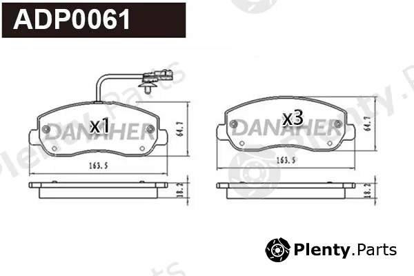 Danaher ADP0061 — Brake Pad Set, disc brake