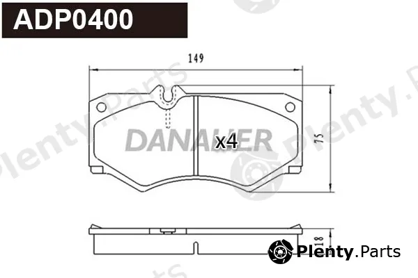 Danaher ADP0400 — Brake Pad Set, disc brake