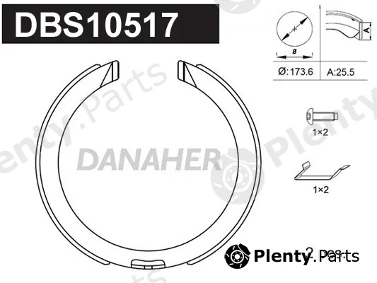 Danaher DBS10517 — Brake Shoe Set, parking brake