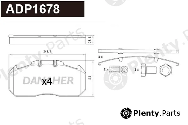 Danaher ADP1678 — Brake Pad Set, disc brake