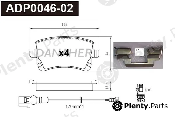 Danaher ADP0046-02 — Brake Pad Set, disc brake