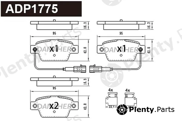 Danaher ADP1775 — Brake Pad Set, disc brake