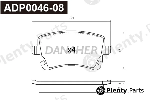 Danaher ADP0046-08 — Brake Pad Set, disc brake