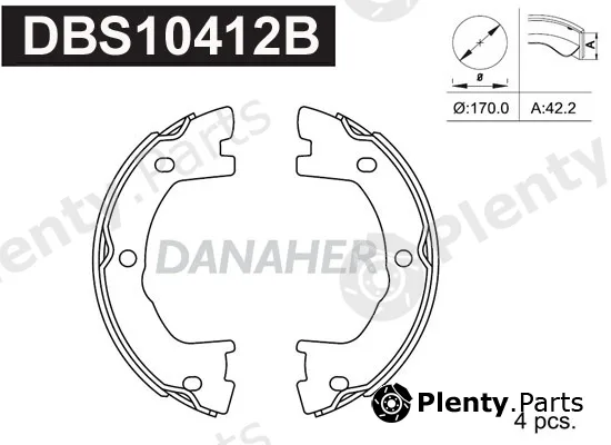 Danaher DBS10412B — Brake Shoe Set, parking brake