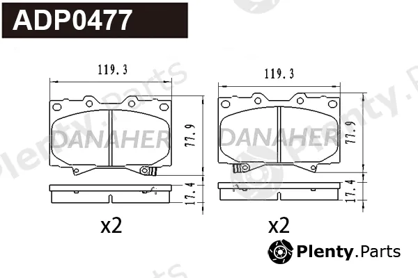 Danaher ADP0477 — Brake Pad Set, disc brake