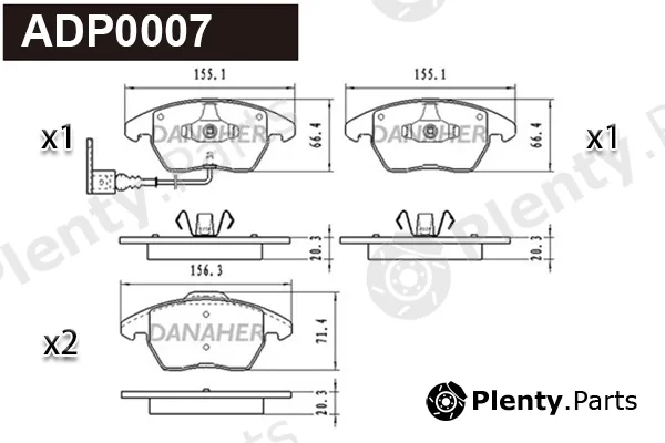 Danaher ADP0007 — Brake Pad Set, disc brake