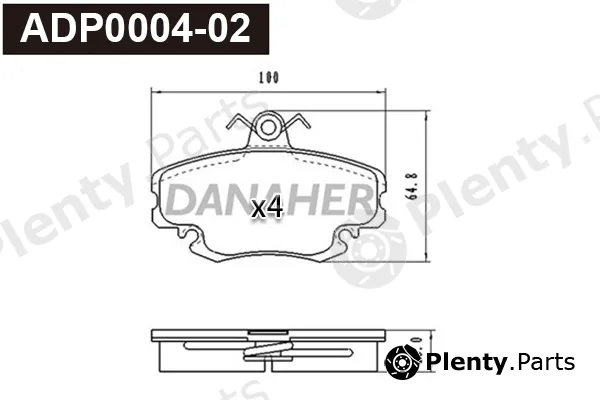 Danaher ADP0004-02 — Brake Pad Set, disc brake