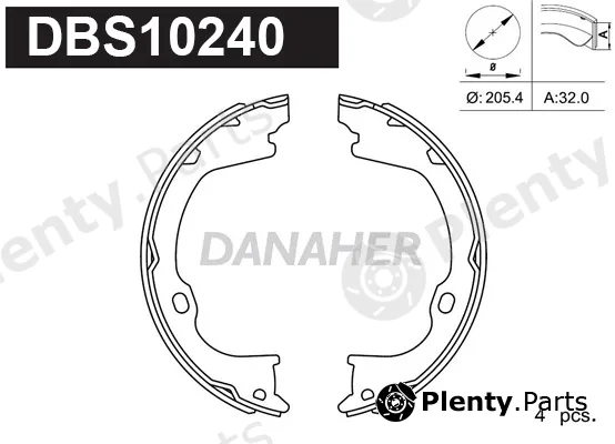 Danaher DBS10240 — Brake Shoe Set, parking brake