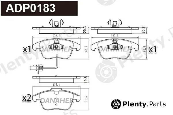 Danaher ADP0183 — Brake Pad Set, disc brake