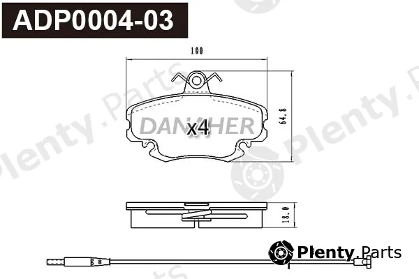 Danaher ADP0004-03 — Brake Pad Set, disc brake